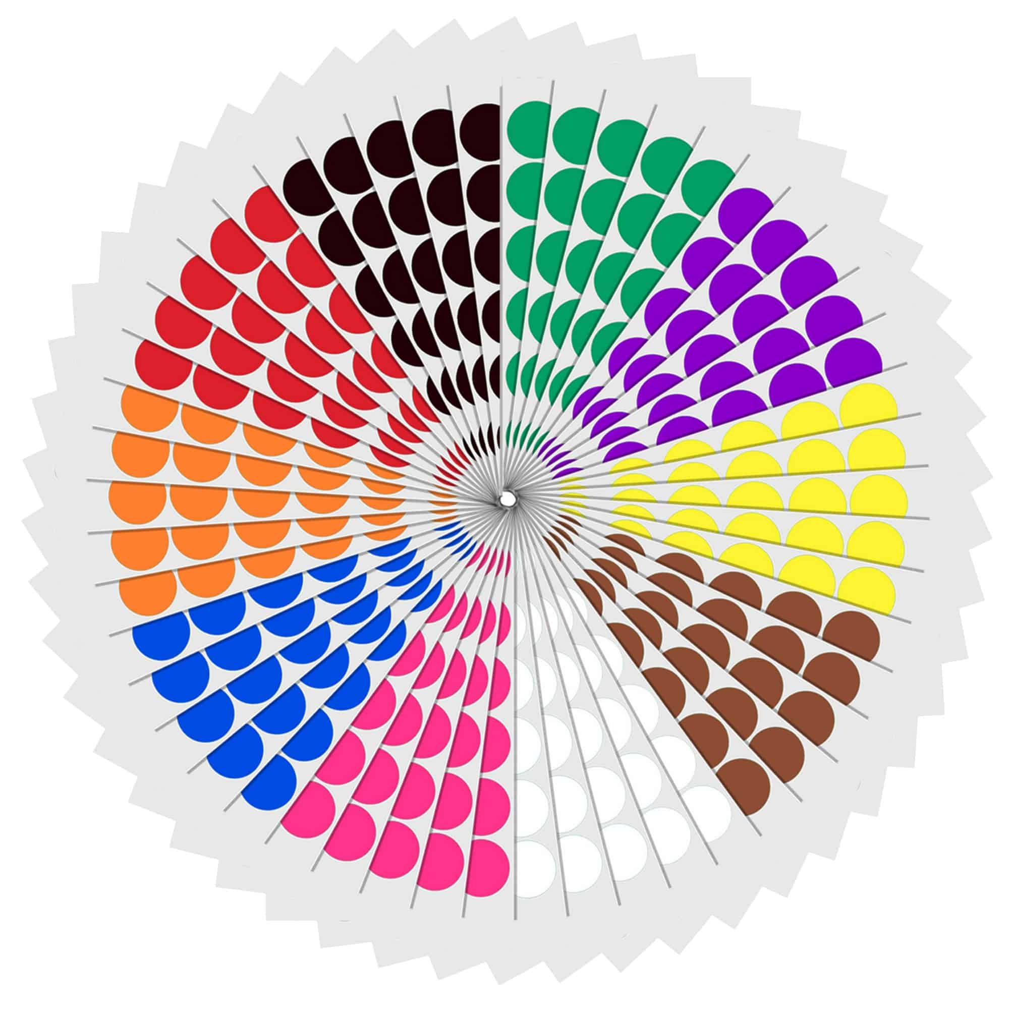 TownStix 1Square 1 Square Color Coding Sticker Labels - 10 Colors