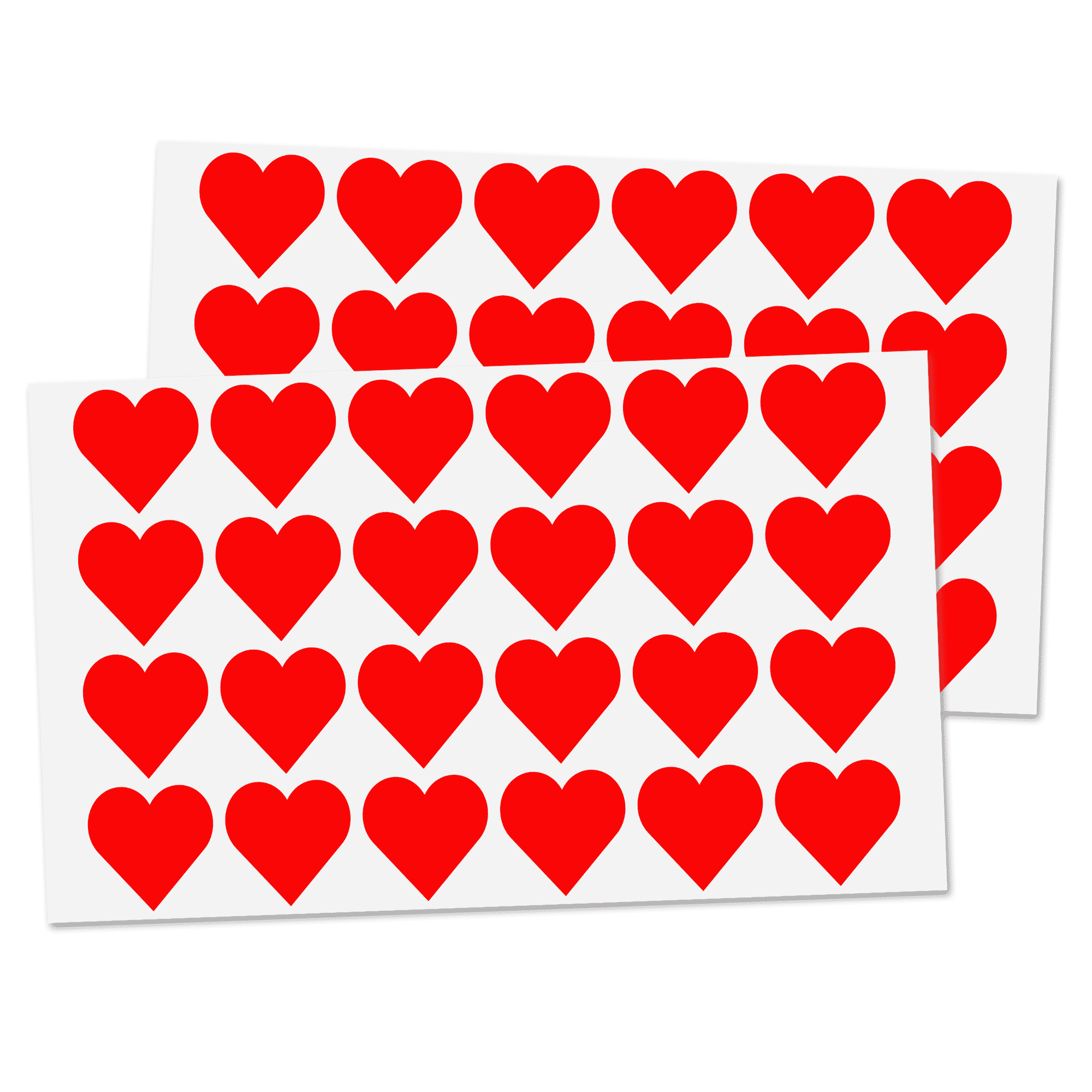 Red Heart Stickers, 0.5 Inch Wide