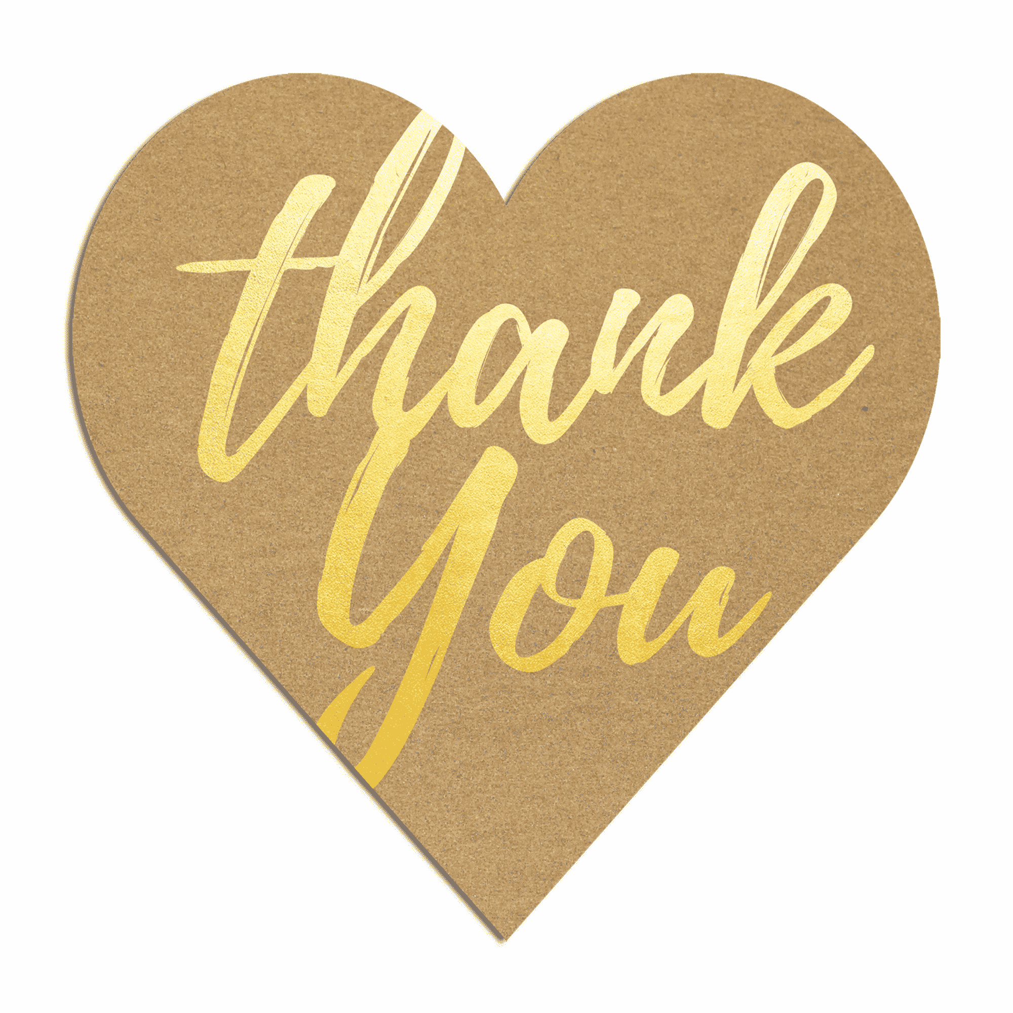 **FREE SHIPPING!** 1.5" Gold Foil Heart Self Adhesive Thank You Stickers
