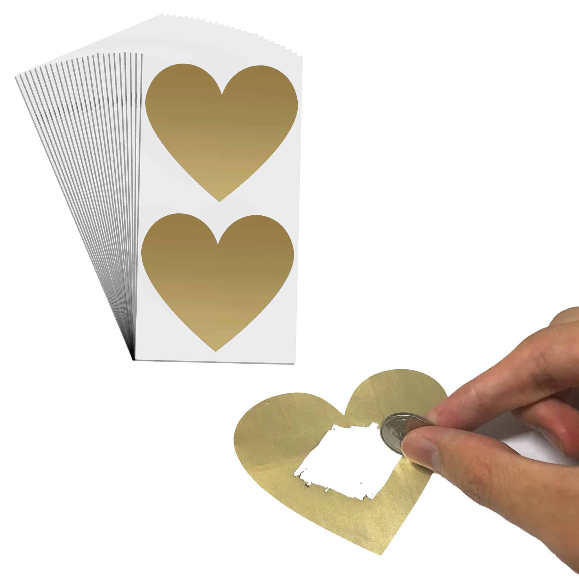 ScratchStix  Large Heart Scratch Off Stickers, Gold - TownStix